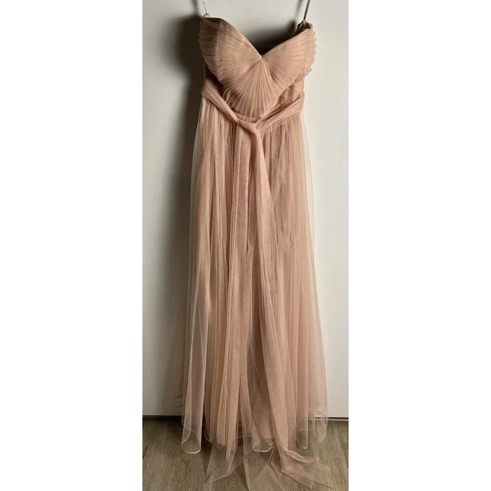 Jenny Yoo Annabelle Convertible Bridesmaid Prom Dress Sz 8 Rose Pink Tulle Long - Picture 3 of 10